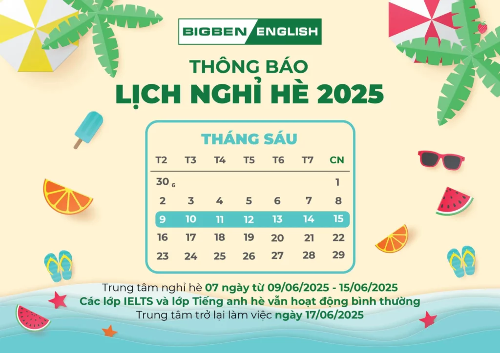 thong báo lịch nghỉ hè 2025